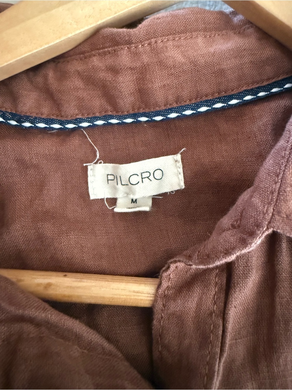 Pilcro Women’s Button-Down Shirt in Rust color - Picture 3 of 4